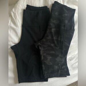 Danskin High Waisted Bike Shorts Black and Gray Camo - Size XS